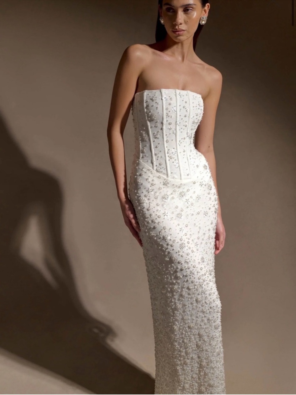 Meshki White Embellished Dress